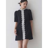 ネイビー | バイカラーレースミニワンピース | MERCURYDUO