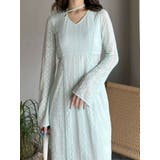 カットレースブロッキングフレアスリーブマーメイドワンピース | MERCURYDUO | 詳細画像14