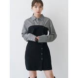 【WEB限定カラーあり】シャツレイヤード風ニットドッキングミニワンピース | MERCURYDUO | 詳細画像10 