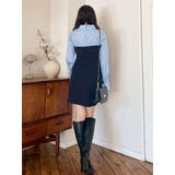 【WEB限定カラーあり】シャツレイヤード風ニットドッキングミニワンピース | MERCURYDUO | 詳細画像15 