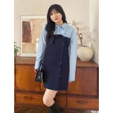 【WEB限定カラーあり】シャツレイヤード風ニットドッキングミニワンピース | MERCURYDUO | 詳細画像16 