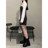 【WEB限定カラーあり】シャツレイヤード風ニットドッキングミニワンピース | MERCURYDUO | 詳細画像26 