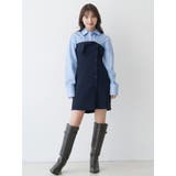 【WEB限定カラーあり】シャツレイヤード風ニットドッキングミニワンピース | MERCURYDUO | 詳細画像3 