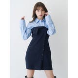 【WEB限定カラーあり】シャツレイヤード風ニットドッキングミニワンピース | MERCURYDUO | 詳細画像4 