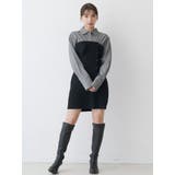 【WEB限定カラーあり】シャツレイヤード風ニットドッキングミニワンピース | MERCURYDUO | 詳細画像9 