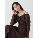 ブラウン | チュールラッフルヘムワンピース | MERCURYDUO