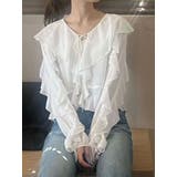 オフホワイト | シフォンラッフルブラウス | MERCURYDUO