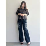 カットワーク刺繍デニムストレートパンツ | MERCURYDUO | 詳細画像46