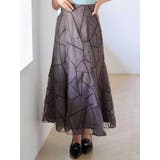 ブラウン | ジオメトリックオパールフレアスカート | MERCURYDUO