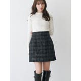 ブラック | オリジナルツイード台形ミニスカート | MERCURYDUO