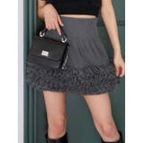 チャコールグレー | ボリュームチュールティアードミニスカート | MERCURYDUO