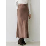 ブラウン | サテンナロースカート | MERCURYDUO