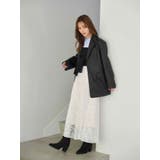 レースパッチワークフレアスカート | MERCURYDUO | 詳細画像14