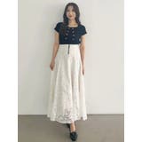 レースパッチワークフレアスカート | MERCURYDUO | 詳細画像15