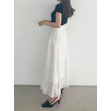 レースパッチワークフレアスカート | MERCURYDUO | 詳細画像17