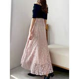 レースパッチワークフレアスカート | MERCURYDUO | 詳細画像19