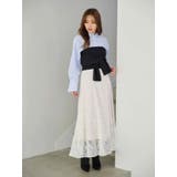 レースパッチワークフレアスカート | MERCURYDUO | 詳細画像8