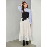 レースパッチワークフレアスカート | MERCURYDUO | 詳細画像9