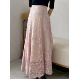 ピンク | レースパッチワークフレアスカート | MERCURYDUO