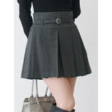 ベルト付きチェックプリーツミニスカパン | MERCURYDUO | 詳細画像1 