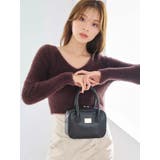 ブラウン | ミニシャギーVネッククロップドニット | MERCURYDUO