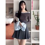 異素材フリルオフショルリブニット | MERCURYDUO | 詳細画像20 