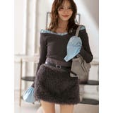 異素材フリルオフショルリブニット | MERCURYDUO | 詳細画像32 