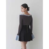 異素材フリルオフショルリブニット | MERCURYDUO | 詳細画像42 