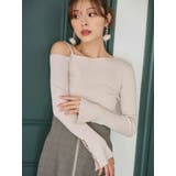 ベージュ | アシメパールチェーンワンショルニット | MERCURYDUO