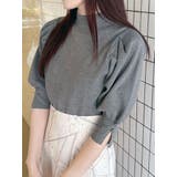 グレー | 総針パワショルスリットスリーブニット | MERCURYDUO