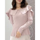 ベビーピンク | ペプラムラッフルコンパクトニット | MERCURYDUO