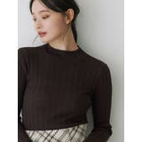 ダークブラウン | シアーランダムリブニット | MERCURYDUO