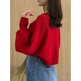 レッド | 【OUNNOUN】ミドルゲージクロップドカーデ | MERCURYDUO