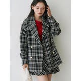 ブラック | オリジナルロービングチェックPコート | MERCURYDUO