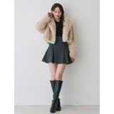 テーラードカラーフェイクファーショートコート | MERCURYDUO | 詳細画像3