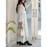 花柄バックレースアップロングスリーブワンピース | MERCURYDUO | 詳細画像23