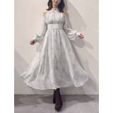 花柄バックレースアップロングスリーブワンピース | MERCURYDUO | 詳細画像26