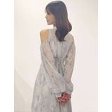 花柄バックレースアップロングスリーブワンピース | MERCURYDUO | 詳細画像31