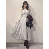 花柄バックレースアップロングスリーブワンピース | MERCURYDUO | 詳細画像34