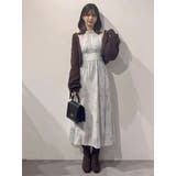 花柄バックレースアップロングスリーブワンピース | MERCURYDUO | 詳細画像35