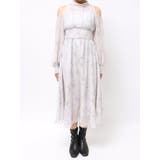 花柄バックレースアップロングスリーブワンピース | MERCURYDUO | 詳細画像37