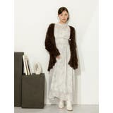 花柄バックレースアップロングスリーブワンピース | MERCURYDUO | 詳細画像4