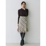 オリジナルロービングチェックニーレングススカート | MERCURYDUO | 詳細画像4