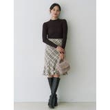 オリジナルロービングチェックニーレングススカート | MERCURYDUO | 詳細画像5