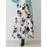 フロッキープリントフレアスカート | MERCURYDUO | 詳細画像1 