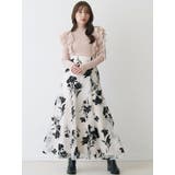 フロッキープリントフレアスカート | MERCURYDUO | 詳細画像12 