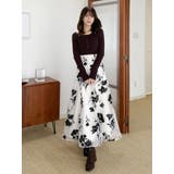 フロッキープリントフレアスカート | MERCURYDUO | 詳細画像30 