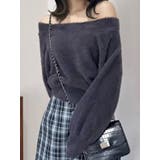 グレー | ミニシャギーオフショルニット | MERCURYDUO