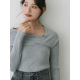 ライトグレー | アシメドレープコンパクトニット | MERCURYDUO