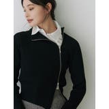 ブラック | 【WEB限定カラーあり】ハイツイストアシメZIPニット | MERCURYDUO